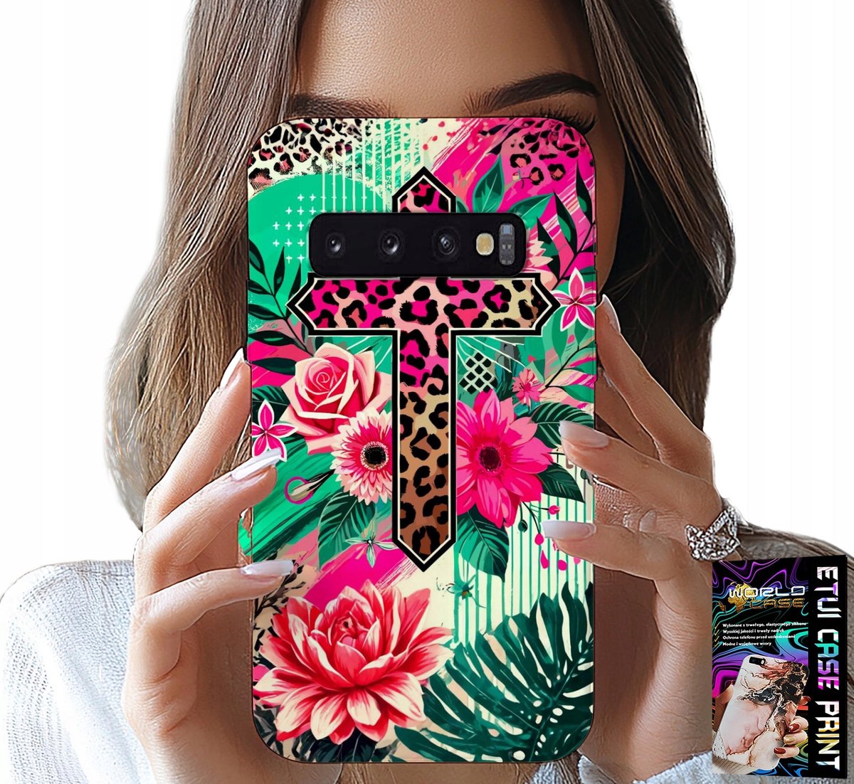 HOESJE VOOR SAMSUNG GALAXY S10 PLUS - KRUIS, ROOS, CHRISTELIJKHEID, JEZUS ACHTERKANT