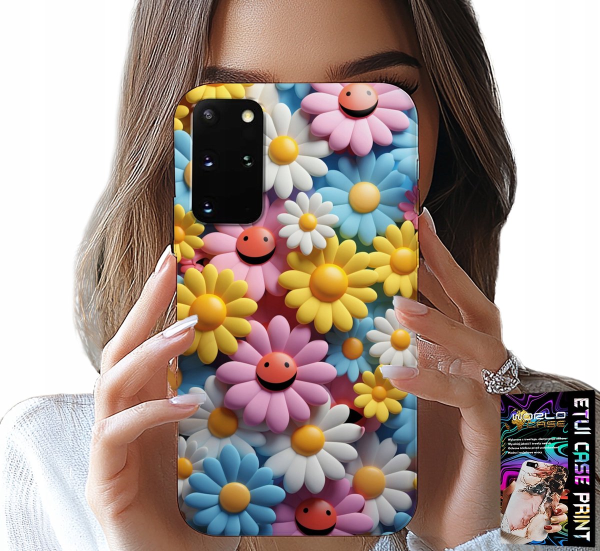 HOESJE VOOR SAMSUNG GALAXY S20 PLUS - KLEURRIJKE BLOEMEN, MADELIEFJES