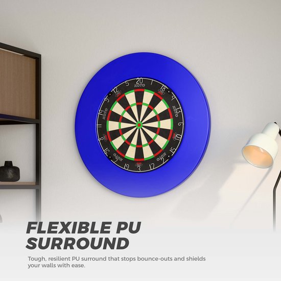 KOTO King Pro + Blauw Dartboard Surround, Hoogwaardige dartrand voor alle dartborden, Dart Surround om je darts en muren te beschermen, Eenvoudig te bevestigen. van KOTO — afbeelding 5