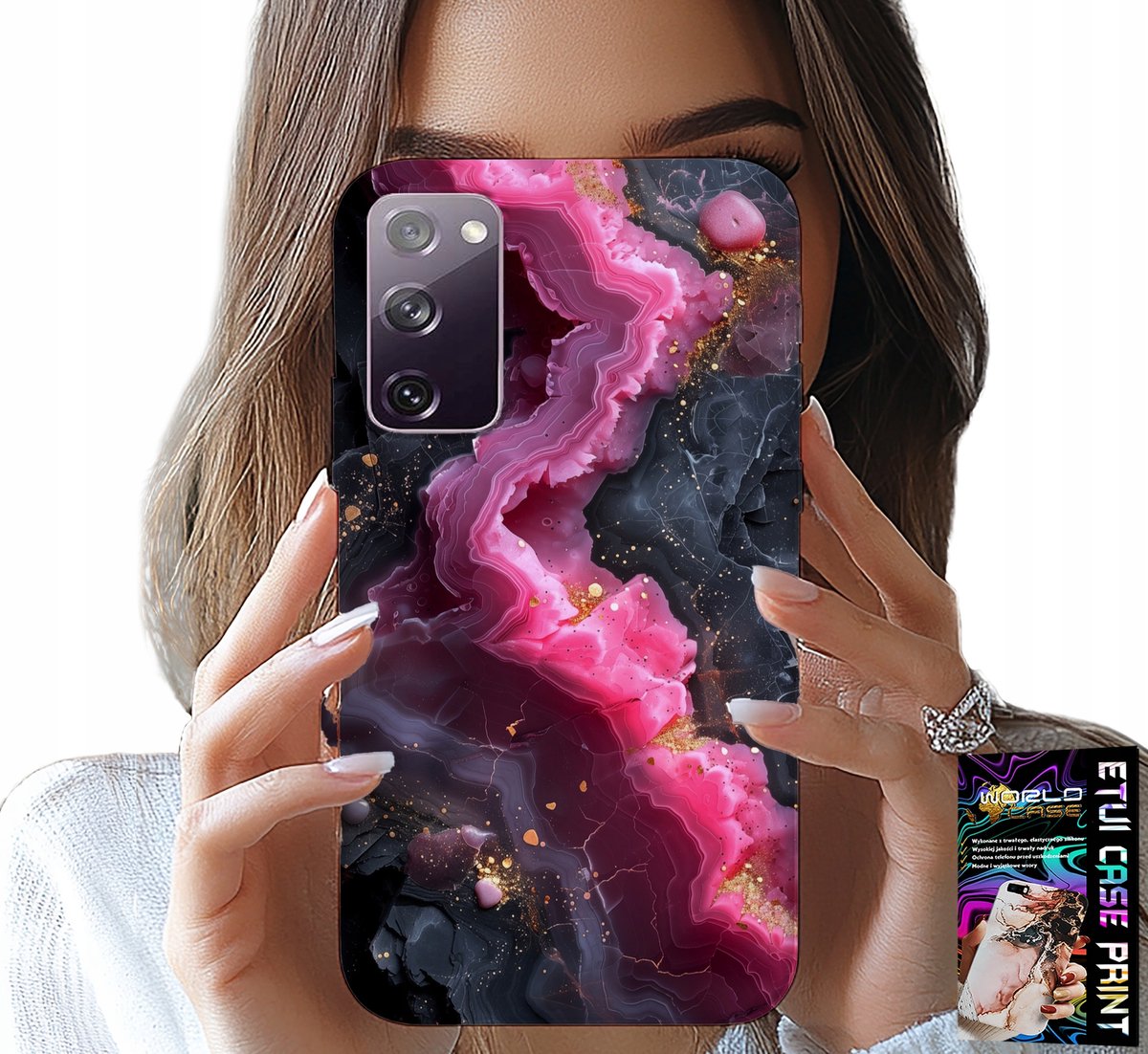 HOESJE VOOR SAMSUNG GALAXY S20 LITE - ROZE MARMEREN ACHTERKANT, MODIEUZE PATRONEN