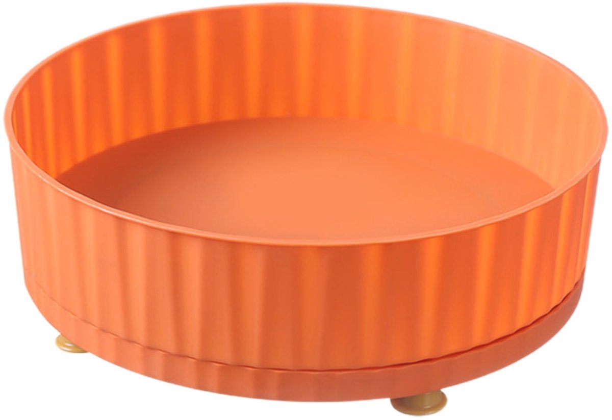Draaibaar kruidenrek Geschikt voor de keukenkast en andere opbergruimtes, voor voor aanrechtbladen, koelkasten en kruidenrekken. Diameter 25 cm (oranje).