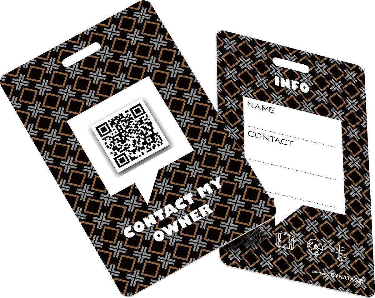 DynaTag Bagagelabel Kofferlabel met QR-code - Stylish Plaid