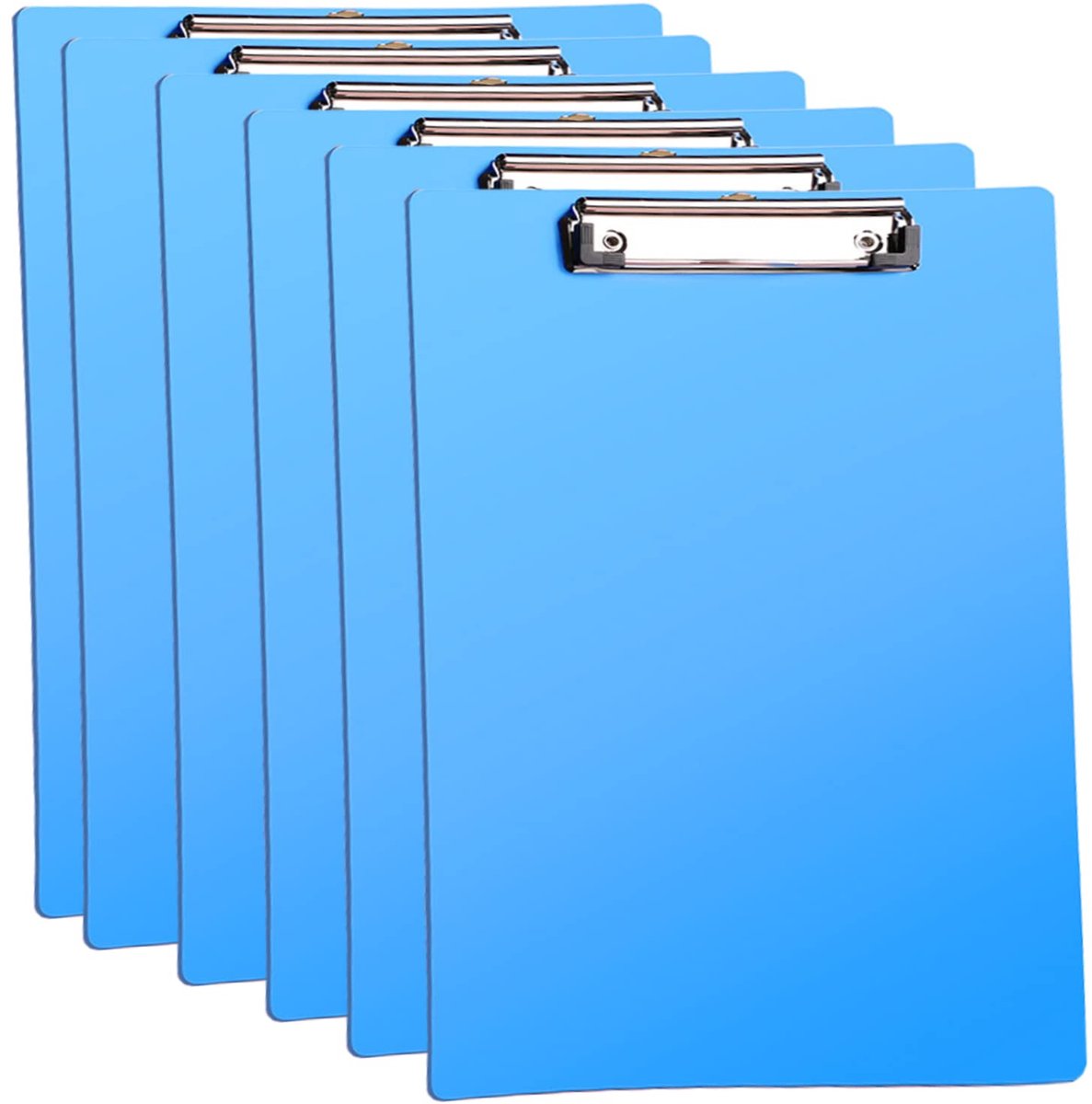 carmderin - A4 Klemmbord - Set van 6 - Met Rubberized Metalen Klem - Schrijfplank - Voor Studenten en Kantoor - Blauw