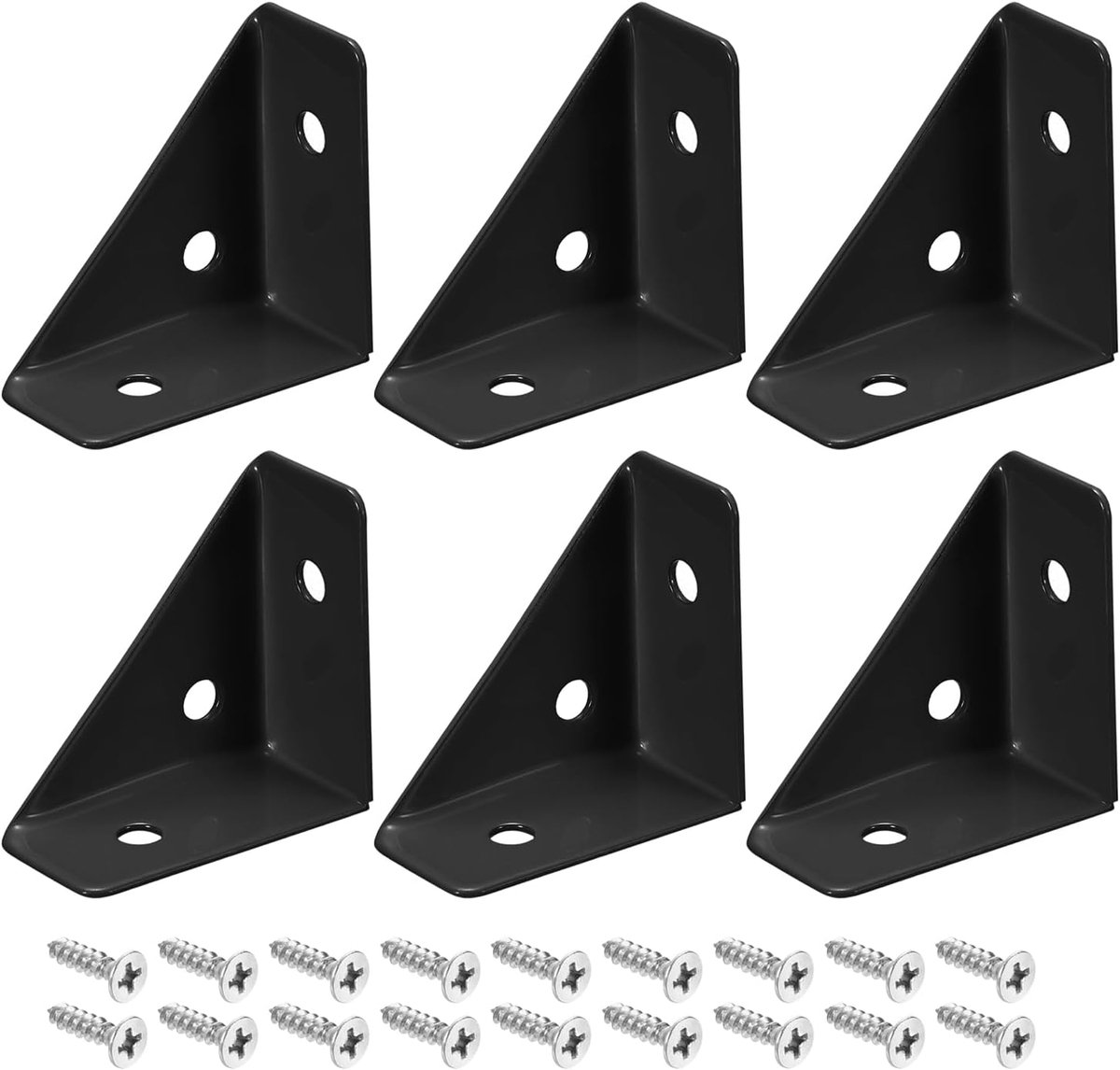 Hoekhoeken Set - Meubelversterkers - Meubelondersteuning - Verzinkt Staal - 38x19x38 mm - Zwart