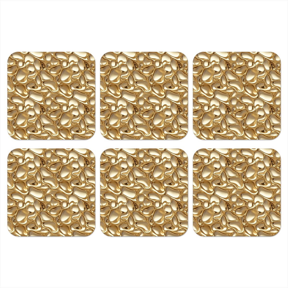 Onderzetters voor glazen - Abstract - Modern - Goud - 10x10 cm - Glasonderzetters - 6 stuks