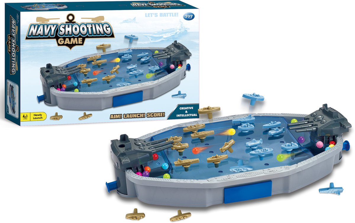 Grote Navy shooting game - Pinball zeegevecht met boten en knikkers - Naval Battleship