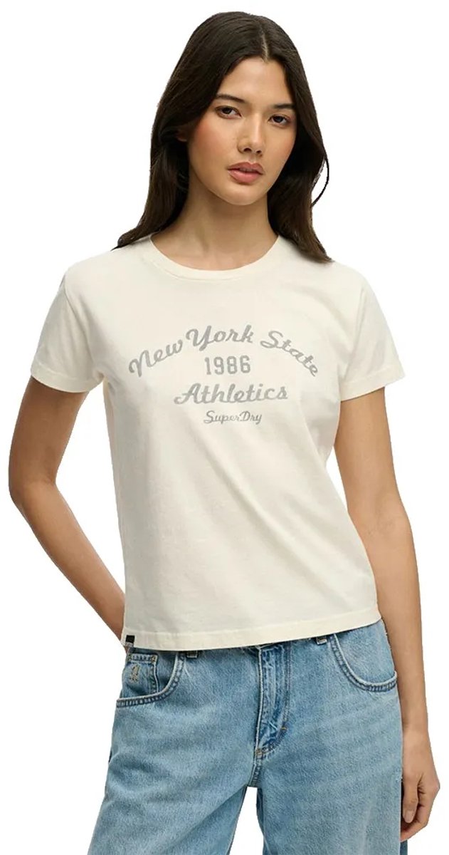 Superdry Athletic Essentials T-shirt met slanke pasvorm Dames T-shirts Wit