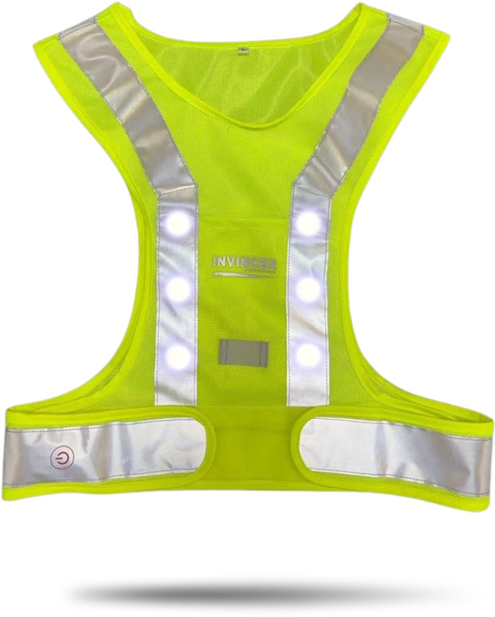 InVincer® - Ledvest ROPA C-design - Hardloop verlichting - Run Safe - Hardloopvest met verlichting - Fluogeel S