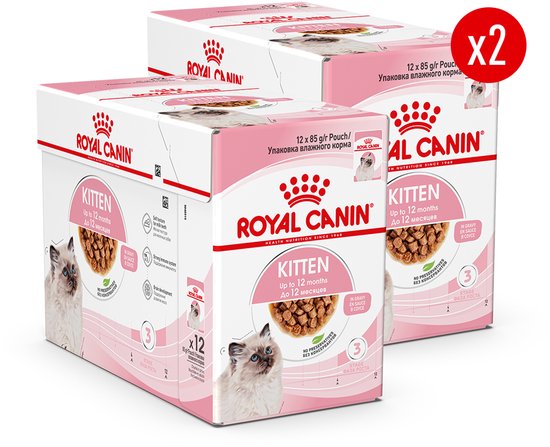 Royal Canin Kitten Natvoer - 24 x 85 gr - in Gravy - Katten Natvoer - Kattenvoer - Voordeelverpakking