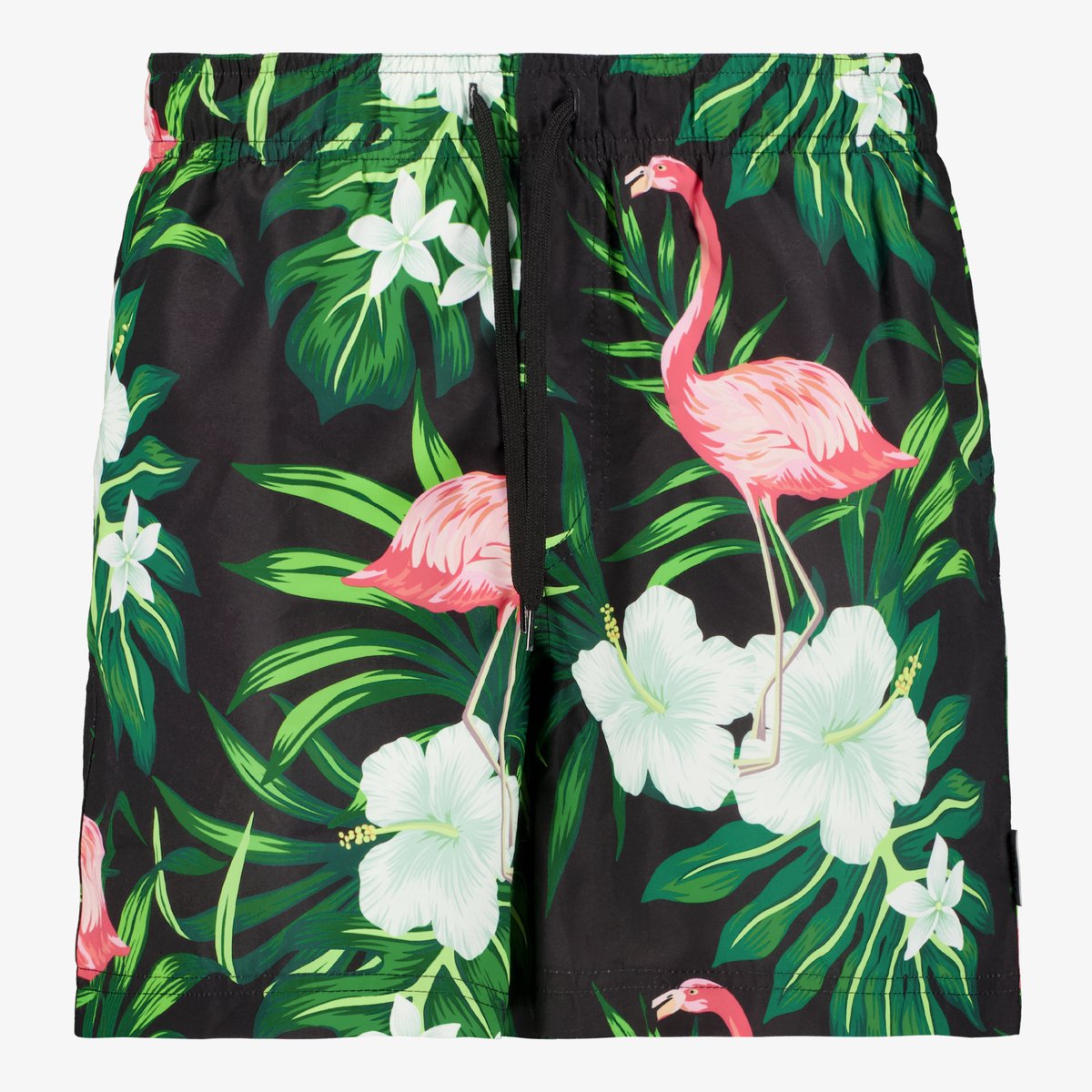 JJ REBEL heren zwemshort met flamingo groen - Zwembroek