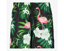 JJ REBEL heren zwemshort met flamingo groen - Zwembroek