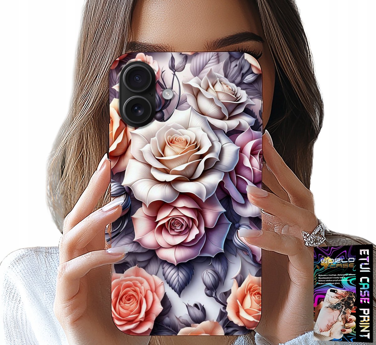 iPhone 16 Plus hoesje - Bloemenpatroon, rozen, bloemen