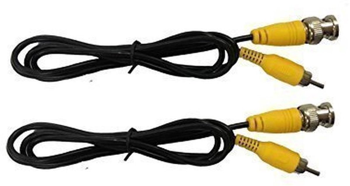 Videokabel Set - BNC RCA Connectoren - Bewakingscamera Aansluiten - 2 Stuks Inbegrepen - 1 Meter Lengte - Zwart