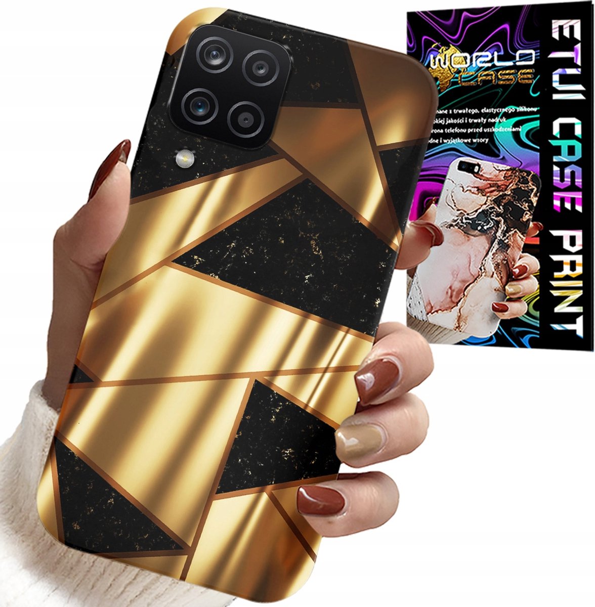 HOESJE VOOR SAMSUNG A12 / M12 - ELEGANT GOUDEN PATROON + HYDRO FILM