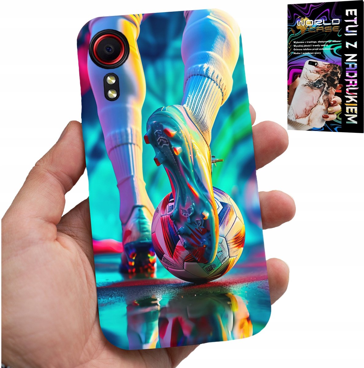 HOESJE VOOR SAMSUNG GALAXY XCOVER 7 - VOETBALSPELERS + GLAS
