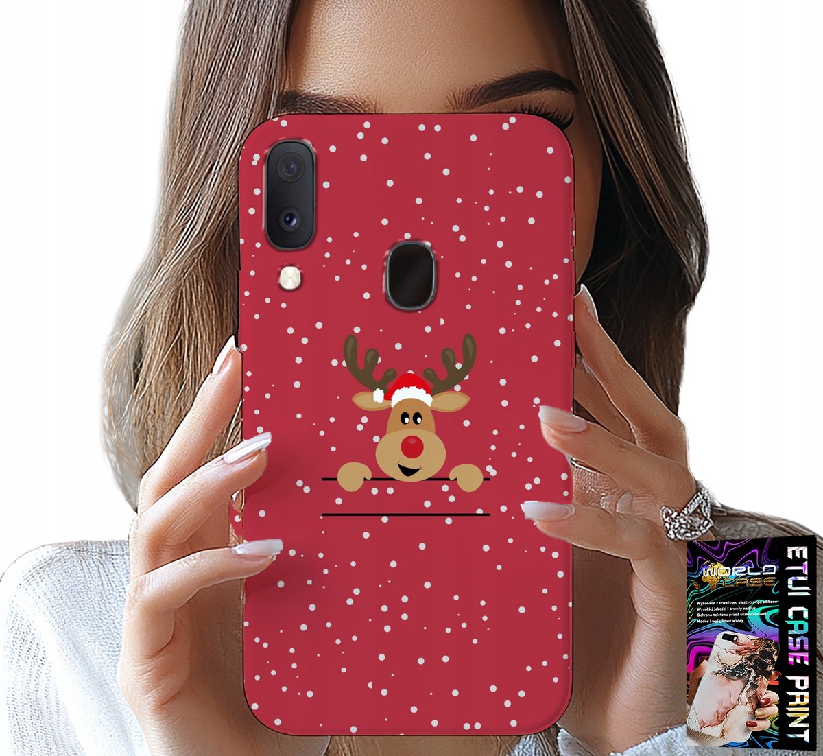 HOESJE VOOR SAMSUNG GALAXY A20E - KERSTRENDERS EN KERSTMAN + GLAS