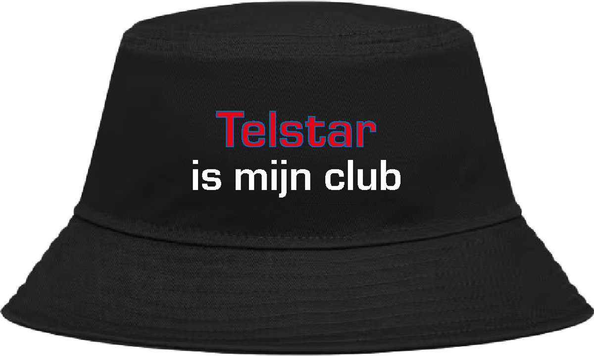 Buckethoed met tekst: Telstar is mijn club.