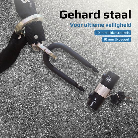 Maxx-Locks Tirau Art 4 Motorslot / Scooterslot + ART 4 Muuranker - Kettingslot met Loop en Beugelslot - Art Gekeurd Slot voor Motor en Scooter & Brommer - 150 cm van Maxx-Locks — afbeelding 3