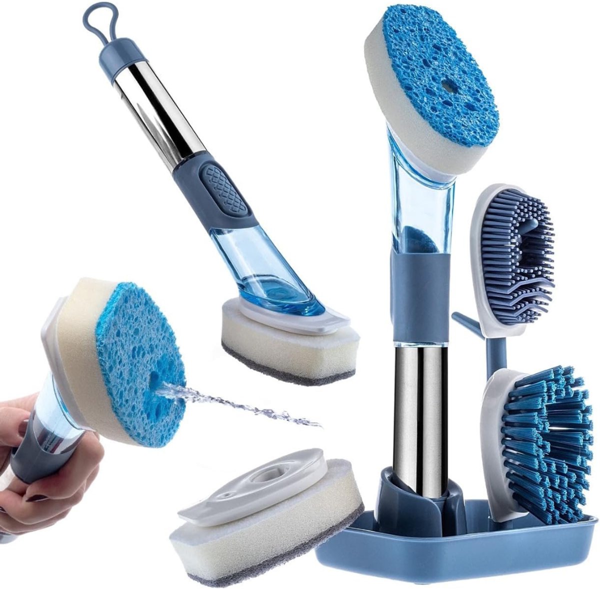 CLVP® Afwasborstel Met Zeepdispenser - Keukenborstel - Afwasborstel