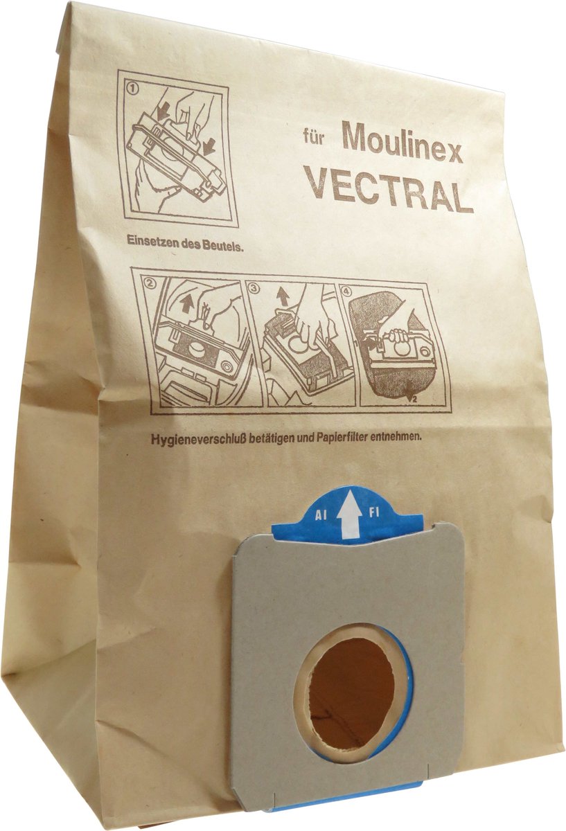 5 stuks stofzuigerzakken geschikt voor Moulinex Vectral stofzuiger uit series 300-400-500