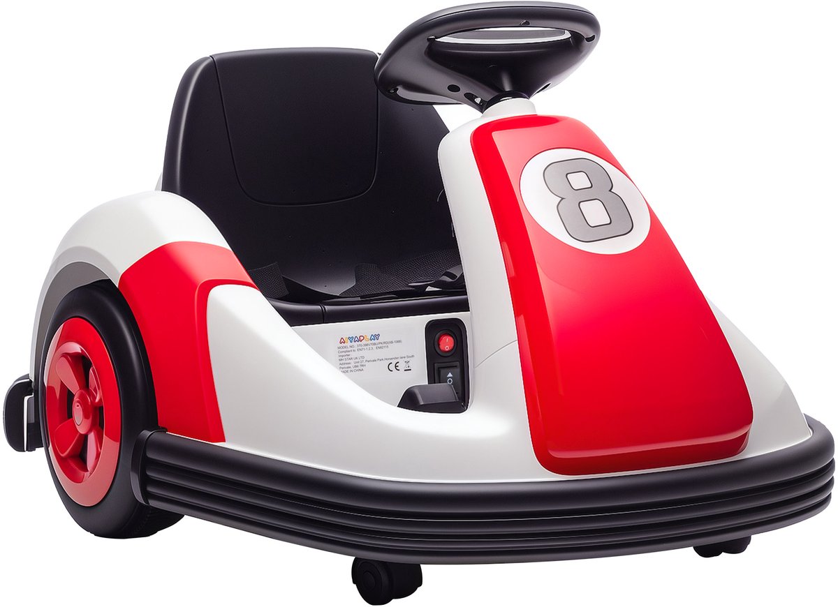 AIYAPLAY - Elektrische botsauto voor kinderen - Metaal, PP - 70 x 58 x 46,5 cm - Rood