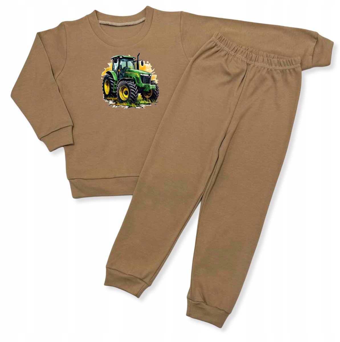 Dartomik Serie - Jongens Pyjama - Traktor Nadruk - 122 - Beigekleur