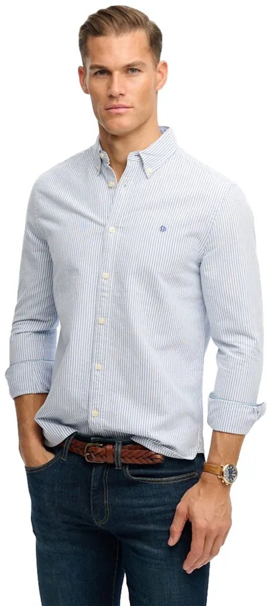 Superdry Preppy Oxford Overhemd met Lange Mouwen Heren Lange mouwen shirts Blauw