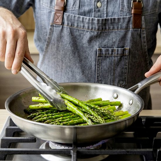 Cheffinger, Koekenpan 24 cm Geschikt voor Alle Warmtebronnen Inductie van Roestvrij Staal, Zilver van Cheffinger — afbeelding 4