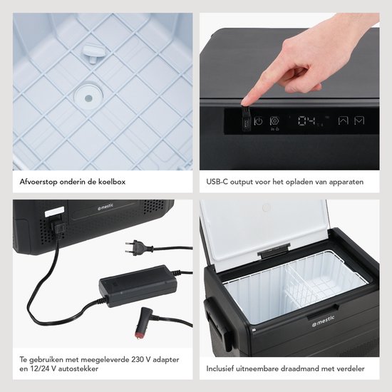 Mestic MCCM-45 AC/DC Compressor Koelbox - Koelen en vriezen van -20 °C tot +20 °C - Digitaal display met USB Type-C-poort - App-bediening via Bluetooth of WiFi van Merkloos — afbeelding 5