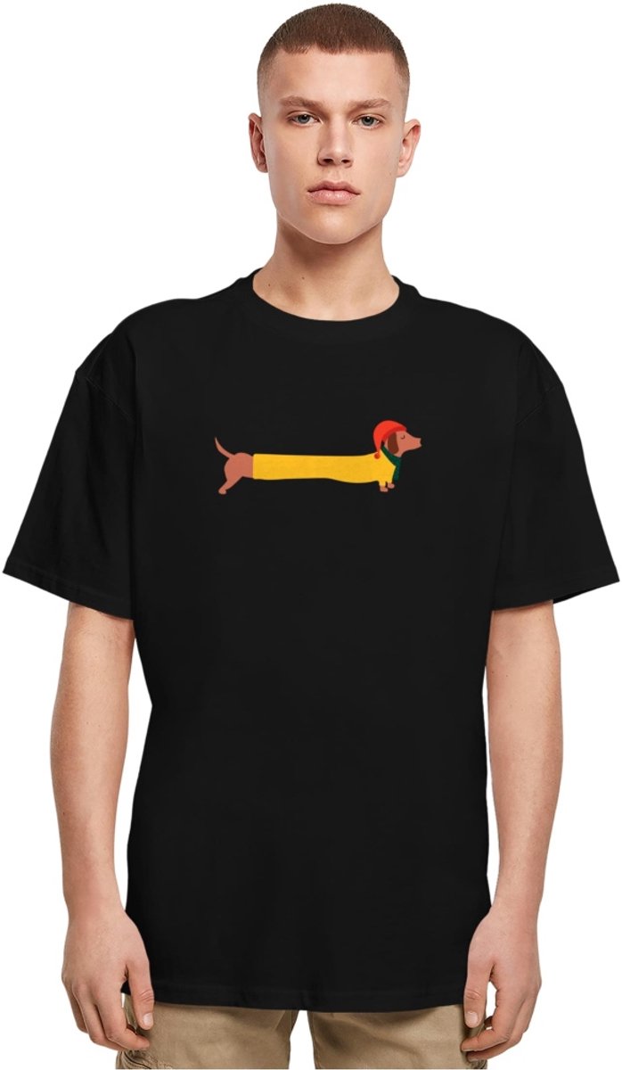 Merchcode - Christmas Dog Heren Tshirt - M - Zwart
