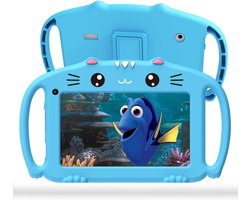 SAVI® Kindertablet Vanaf 3 Jaar - Ouderlijk Toezicht - Android 13 - Compleet Pakket - Blauw - 26cm x 16cm x 2cm