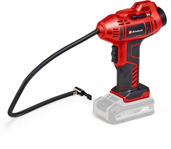 Einhell Accu Auto Compressor CE-CC 18 Li Solo – Power X-Change – 18 V/Li-ion – Lengte slang: 0,6 m – Max. Luchtafgifte: 12 l/min – Max. Werkdruk: 11 bar – Digitale manometer – Incl. 3-delige adapterset – Excl. accu en lader