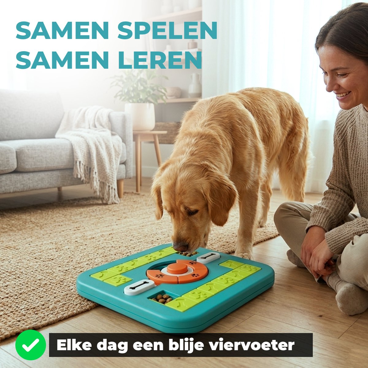 Vacht Vreugde Hondenpuzzel - Level 4 Intelligentie - Medium thumbnail 5