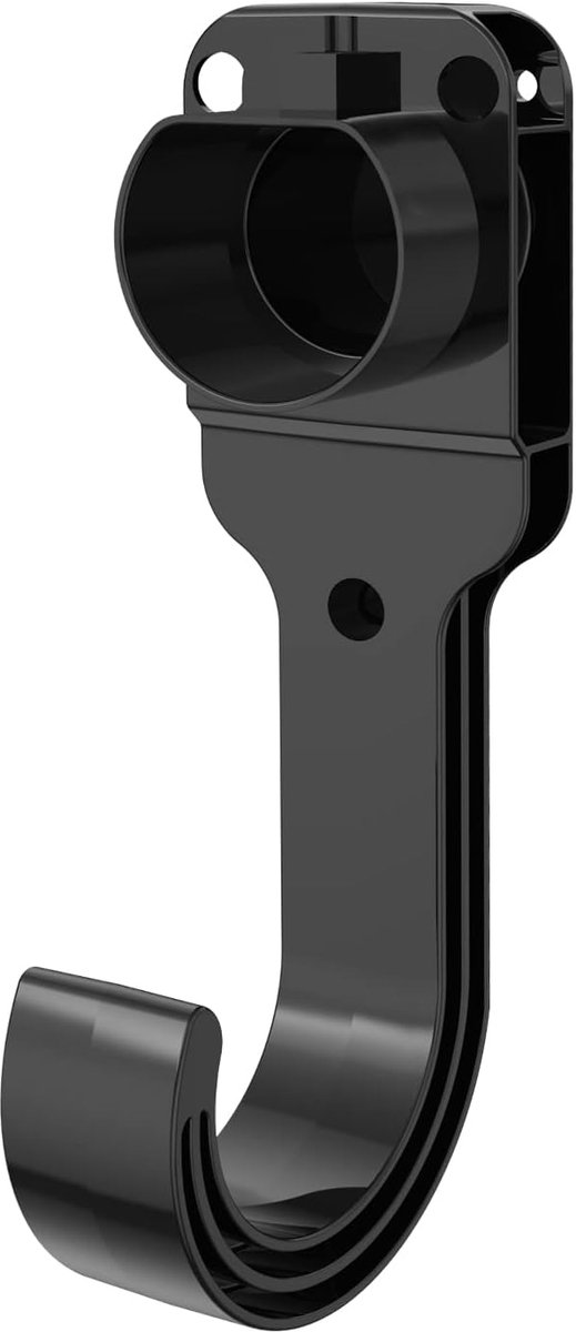 EV Type 2 Laadkabel houder met Haak - Elektrisch Voertuig Muurbeugel Kabel Houder Muurbevestiging Oplaadkabel Organizer voor Meeste EU Standaard EVs - Zwart
