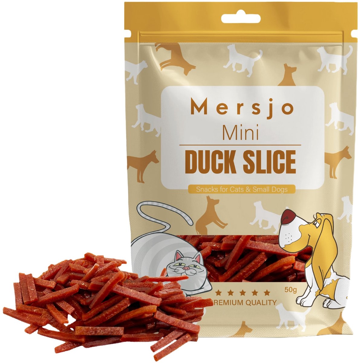 Mersjo - Katten- en Hondenvoer - Mini Plakjes - Kwartel - 50g