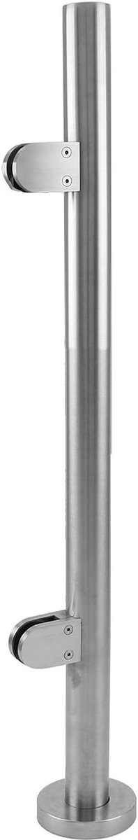 Roestvrij stalen balustrade - Reling paal - Balkon trap - Geborsteld metaal - 90cm hoog - Zilver