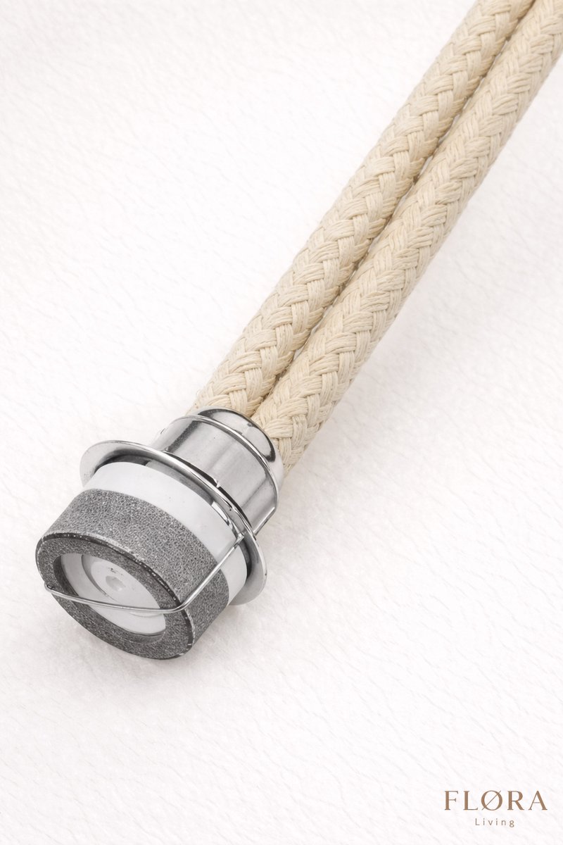 FLØRA Living Geurbrander Lont met Steen – 12 mm – 10 cm Lont – Navulling voor Geurbranders
