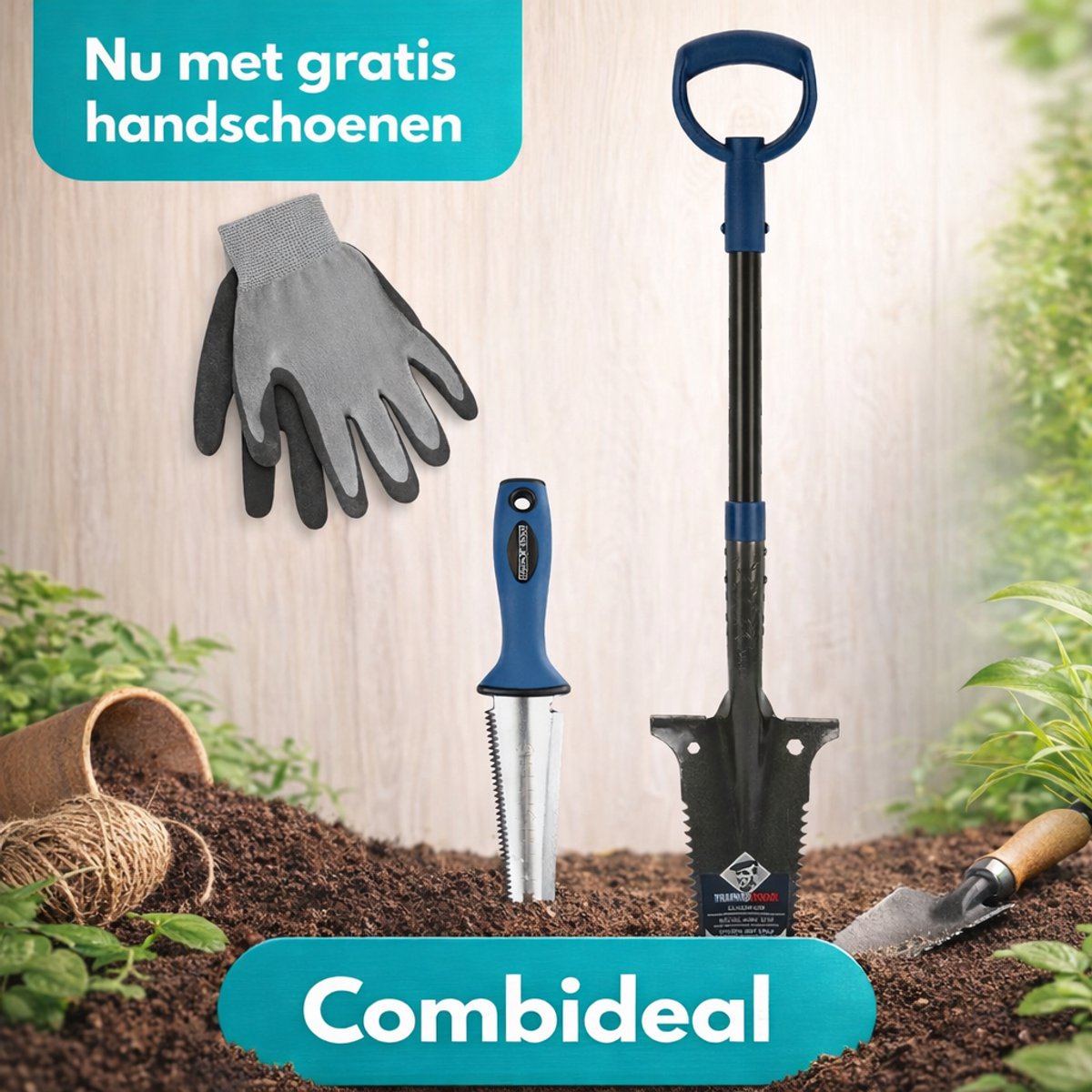Talen Tools – COMBIDEAL - Zaagspade – Wortelkiller - Handzaagspade - Handzaagje - Met GRATIS tuinhandschoenen