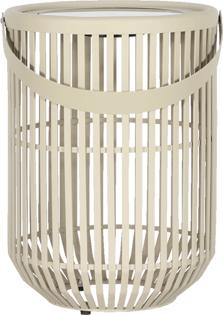 Cosi Cosimira Flare Sandy Beige Lantaarn - Sfeervolle tuinverlichting - Uitneembaar zonnepaneel - Afmeting: ø 32 x 44 cm