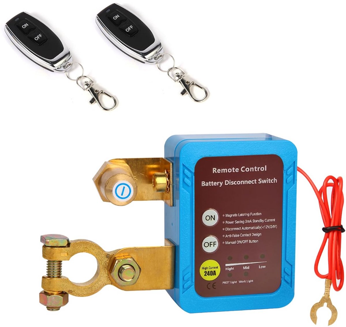 12V 240A Accu Scheidingsschakelaar met Afstandsbediening voor Auto, Camper en Boot