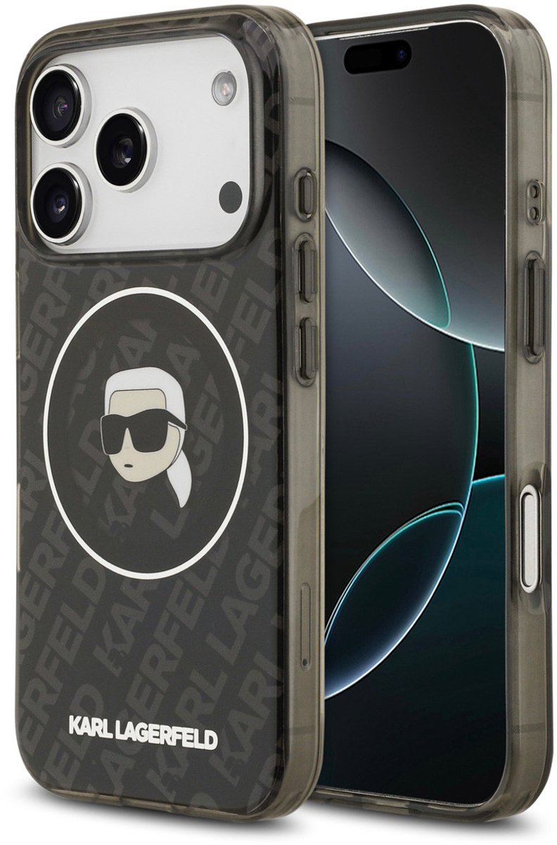 Karl Lagerfeld Back cover voor Apple iPhone 17 Pro in de kleur Zwart