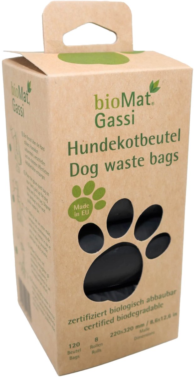 BioMat Hondenpoepzakjes – 120 stuks – Zwart – Composteerbaar – Scheurbestendig