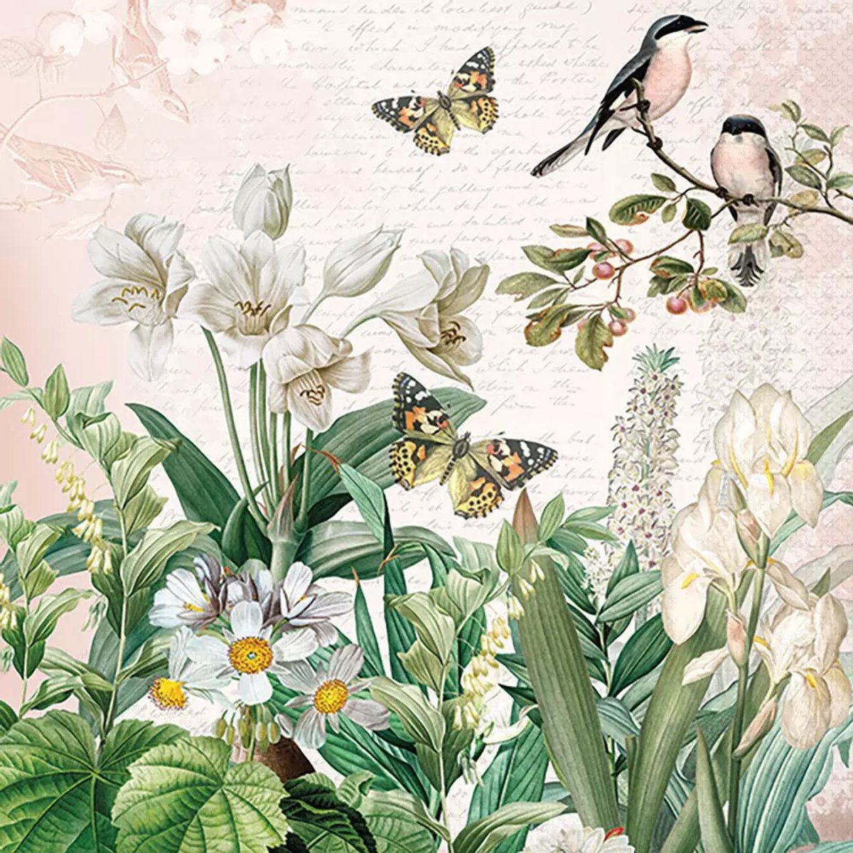 Servetten 20pcs / 33 x 33cm, Flower garden