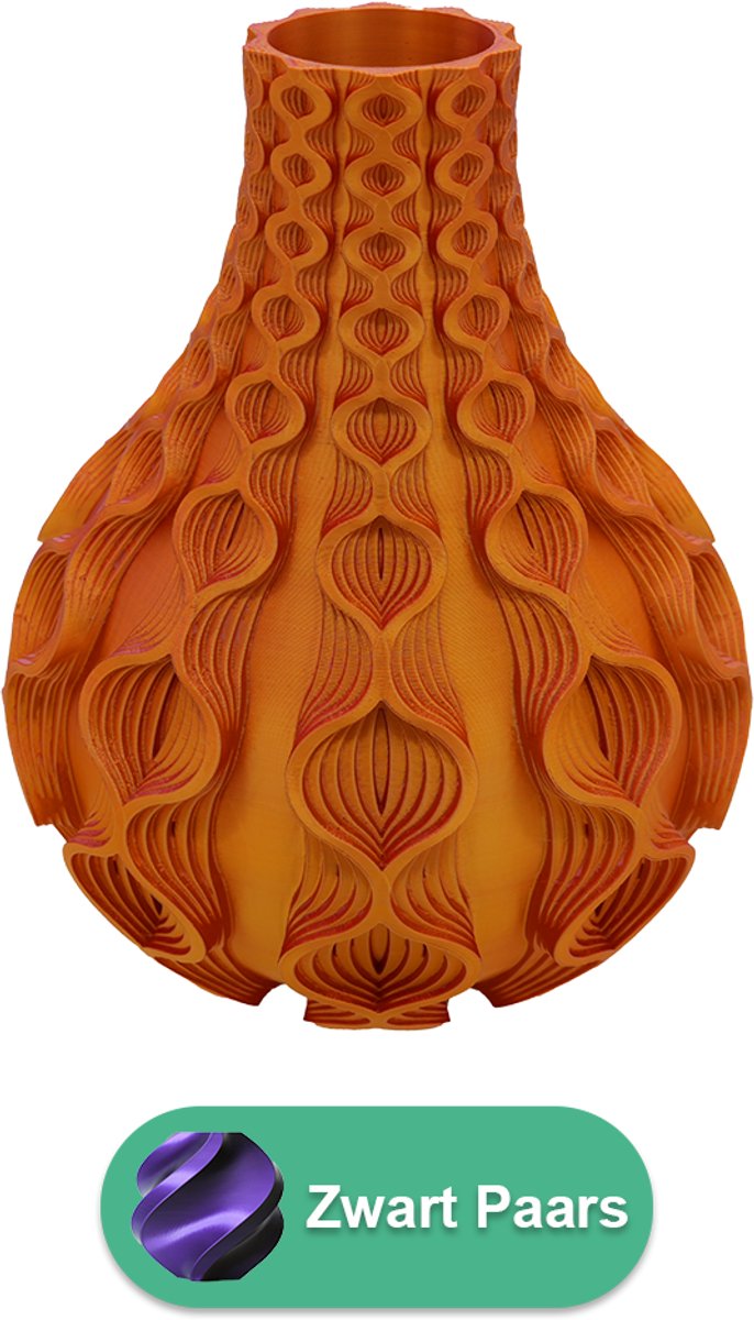 Lovora Coral organische vaas – Decoratieve vaas - Zwart / Paars - 3d geprinte vaas – geschikt voor droogbloemen - 20CM