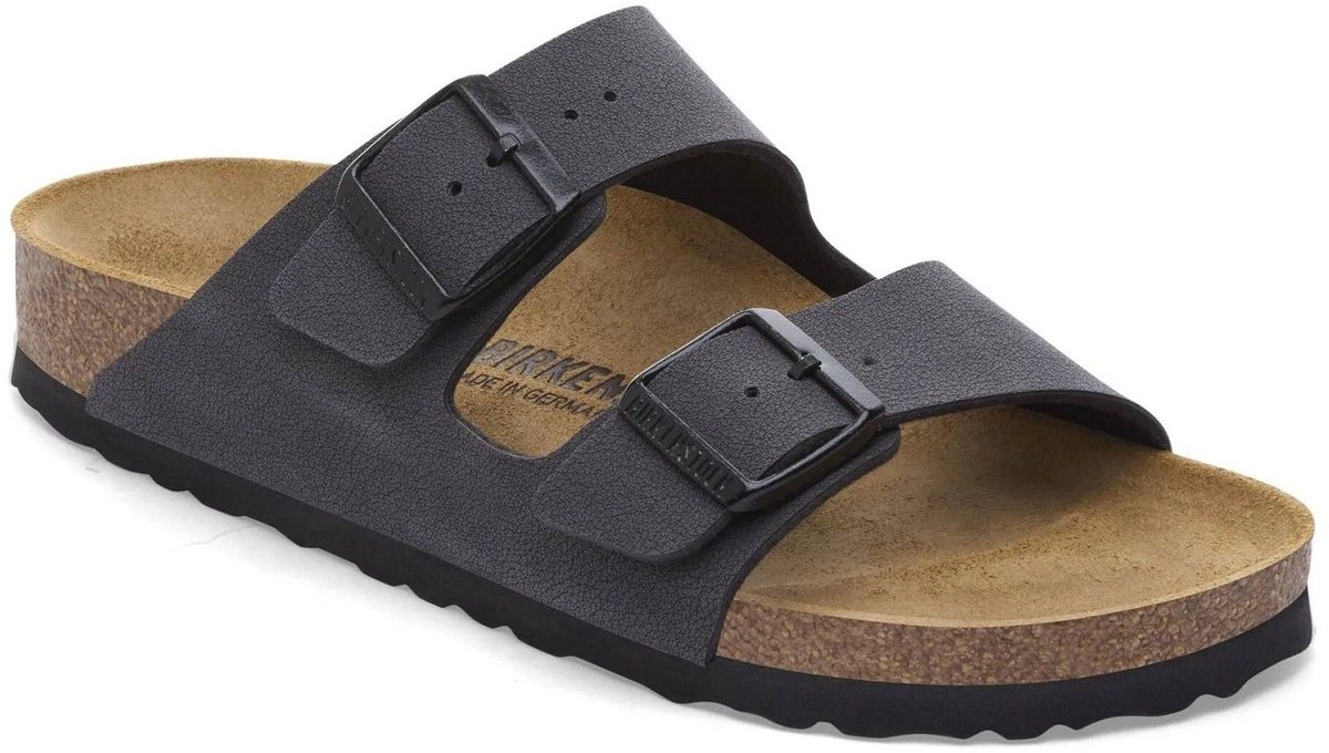BIRKENSTOCK SLIPPER Arizona Birko-Flor Nubuk Zwart