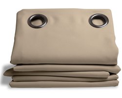 MOONDREAM LumenControl™ Verduisteringsgordijn | Licht+zonwering | EU-fabricaat | Oogjes | Beige MC15 | 140B x 260L cm