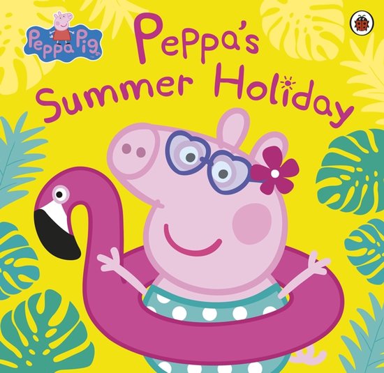Peppa Pig : Les Vacances d'été de Peppa. Peppa dans un flamant rose gonflable avec des lunettes de soleil.