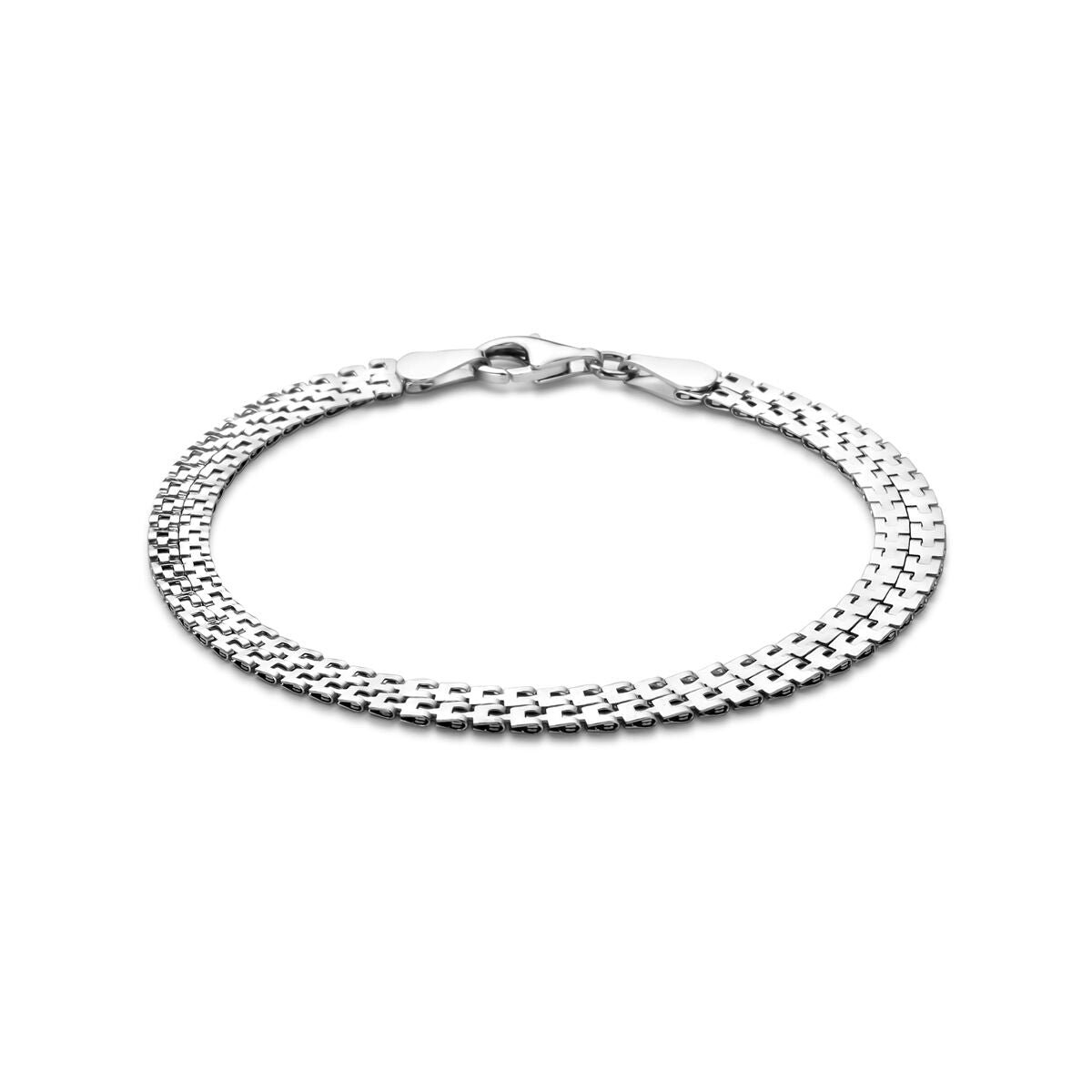 Zilver gerhodineerde armband 5 mm 18 cm - 1341767