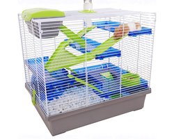 DnA® Hamsterkooi - Hamster Speelgoed - Hamster - Wit en Grijs - 36cm x 51cm x 46cm