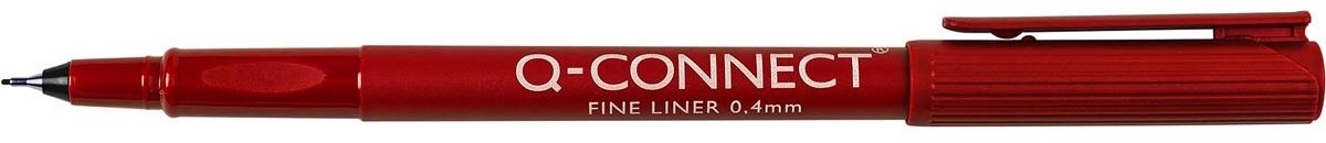 Q-CONNECT fineliner, 0,4 mm, Doos van 10 stuks, rood
